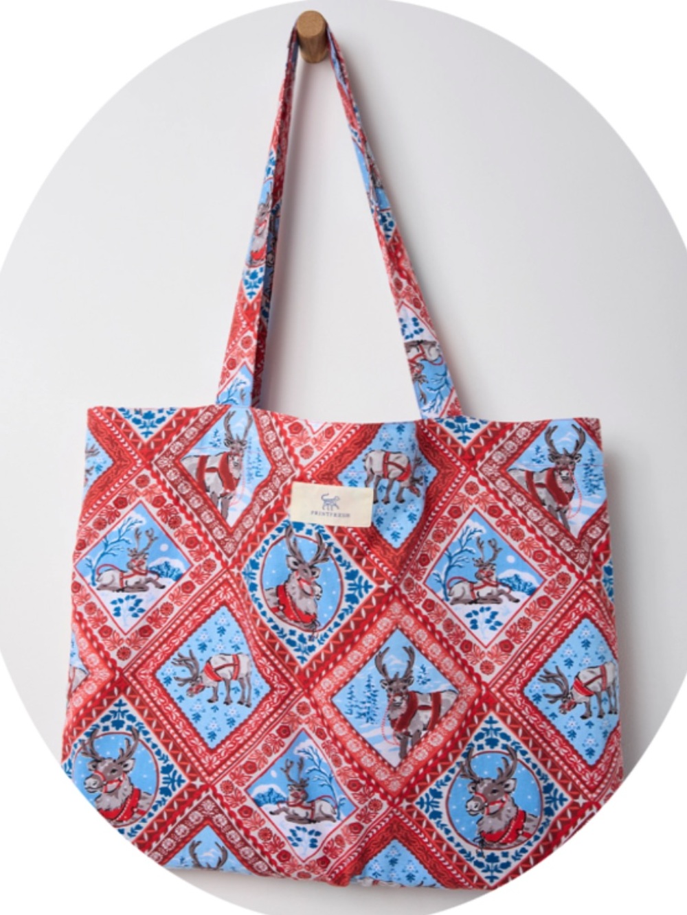 Printfresh Go To Tote Christmas Merry Reindeer  Print 🦌 🎄 New in Package